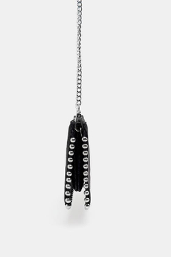 ZARA СУМКА С ЗАКЛЕПКАМИ, ЧЕРНЫЙ