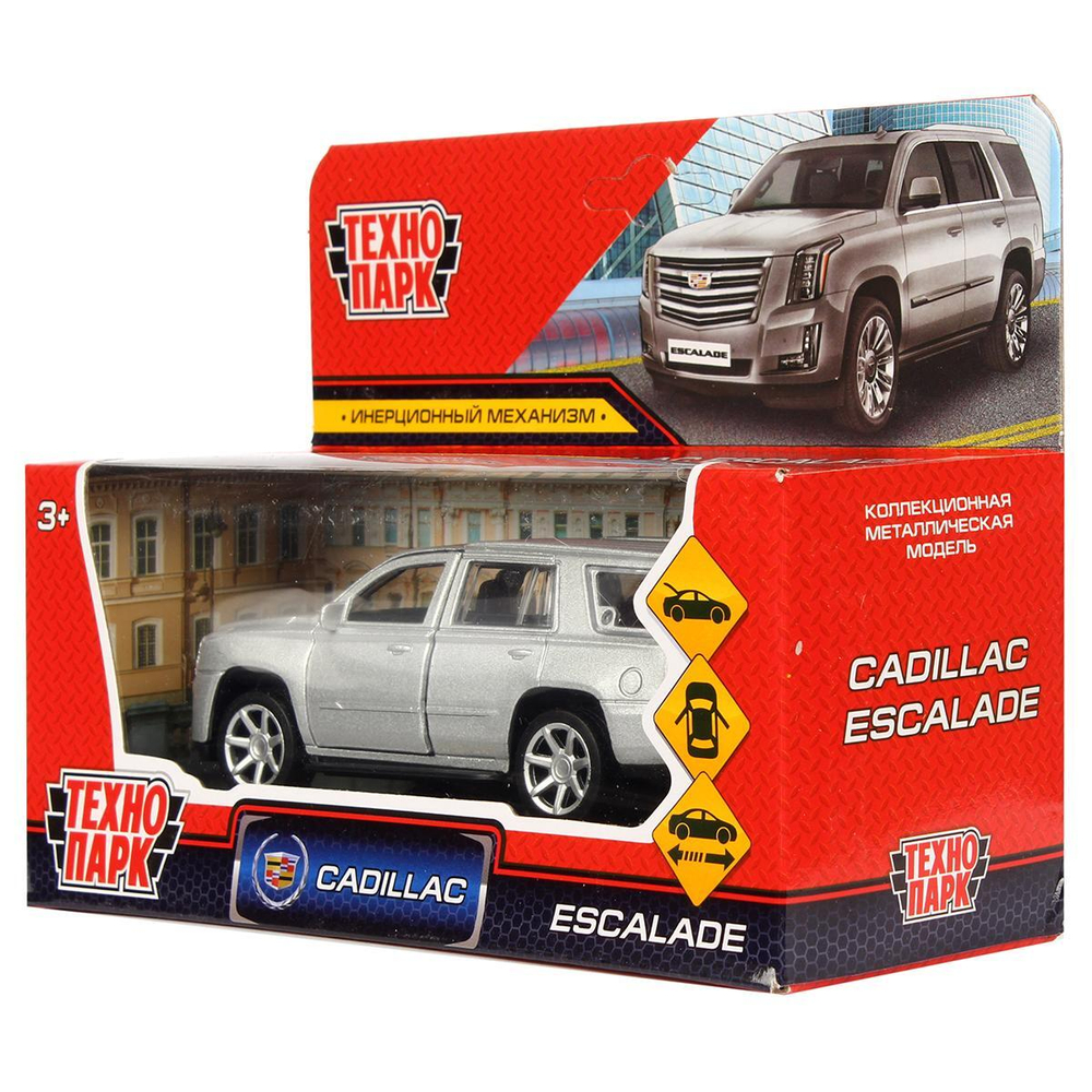 Модель ин. мет. "Cadillac Escalade" 12см, открыв. двери,серебрист. ESCALADE-SL(Технопарк)