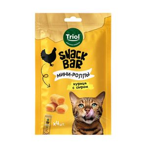 Лакомство Triol SNACK BAR для кошек "Мини-роллы с начинкой из курицы с сыром", 40г