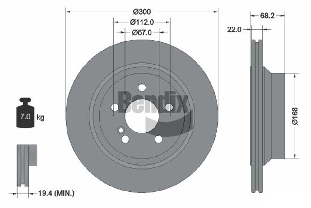 BENDIX Braking - BDS1305HC-BEN - Brake Disc