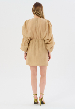 Платье жатка бежевое