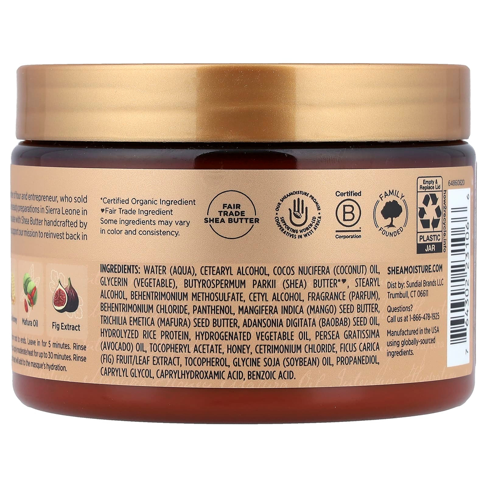 SheaMoisture, Маска для интенсивного увлажнения волос, мед манука и масло мафуры, 326 г (11,5 унции)