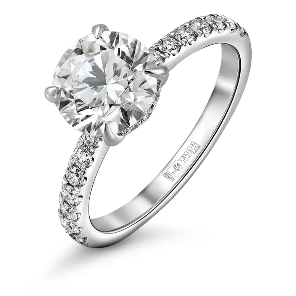 Кольцо с выращенными  бриллиантами 1,646 ct
