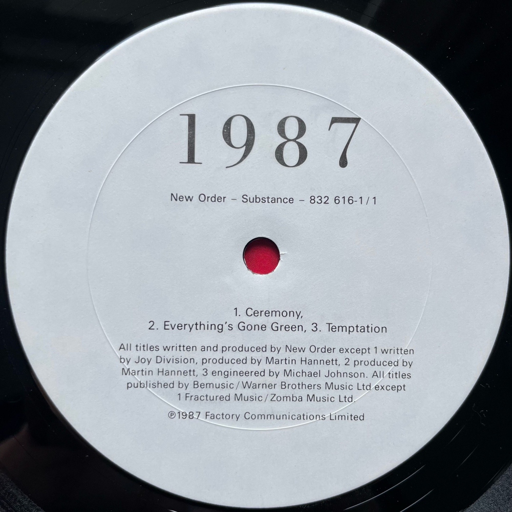 Винтажная виниловая пластинка LP New Order Substance (Канада 1987) Ceremony