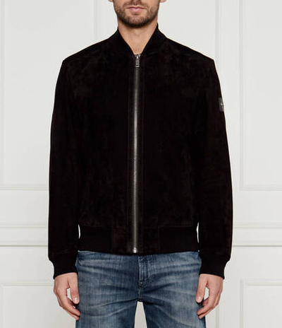 Кожаная куртка бомбер Joflag BOSS ORANGE - черный(50519197)