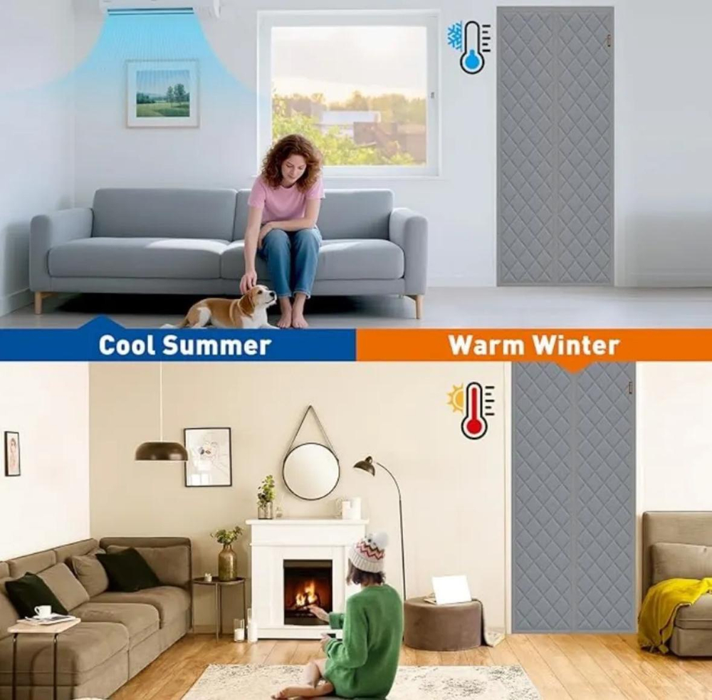 Магнитная термоштора для дверного проема