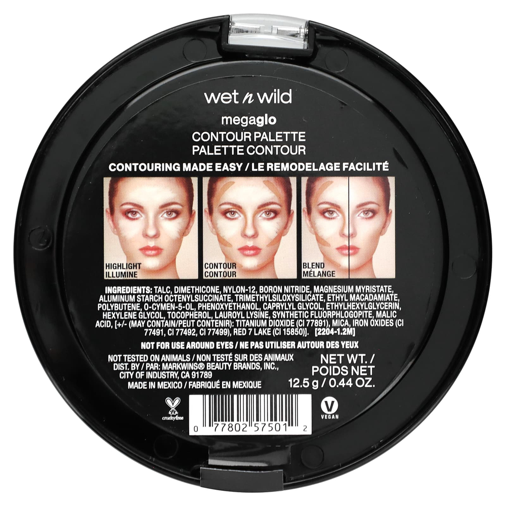 wet n wild, MegaGlo, контурная палитра, 750A карамельный ирис, 12,5 г (0,44 унции)