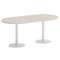 Onix Direct Стол овальный O.SPRG-3 Денвер Светлый/Металл Белый 1800*900*750