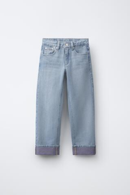 ZARA ДЖИНСЫ STRAIGHT, ВЫЦВЕТШИЙ СИНИЙ
