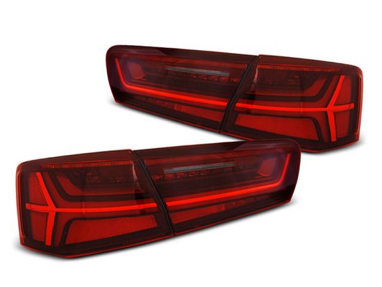 Задние фонари RED WHITE LED BAR SEQ для Audi A6 C7 sedan
