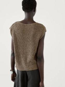 Massimo Dutti Жилет платочной вязки из 100% хлопка, серый