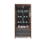 АСПЕН Шкаф-витрина 2дв. ГМ 1622Е/дуб (АНТРАЦИТ/ТАБАК)