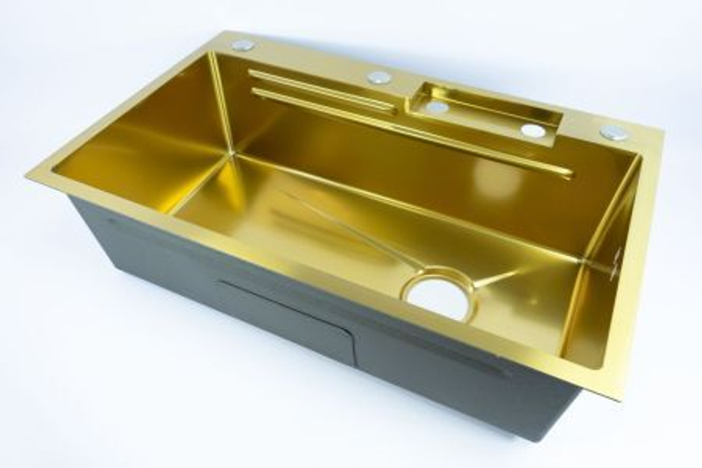 Многофункциональная мойка для кухни FMARK FSC003C  (матовое золото)