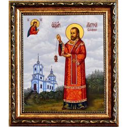 Матфей Казарин священномученик. Икона на холсте.