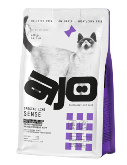 AJO Cat 1,5кг Sense  для кошек с чувствительным пищеварением с Олениной