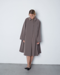 Тренч из непромокаемого хлопка серый