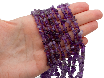 Нить бусины из аметиста 6-7мм (галька)