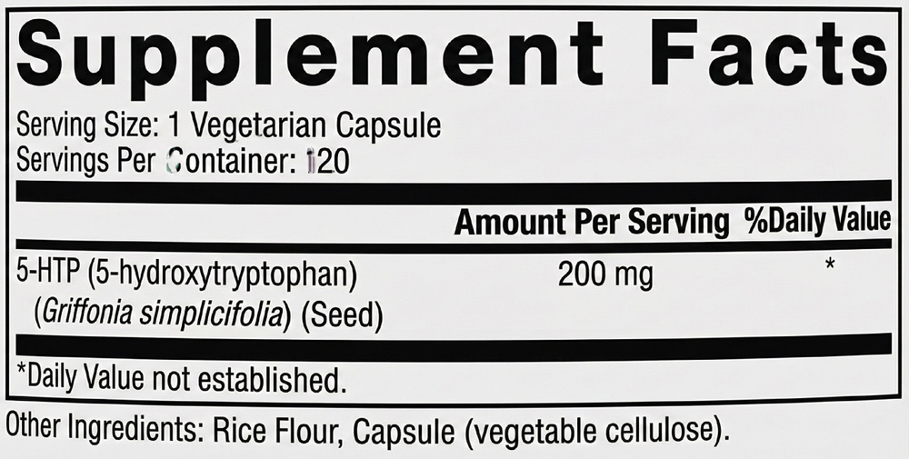 Best Naturals 5-HTP 200 mg 120 veg caps , 5-гидрокситриптофан