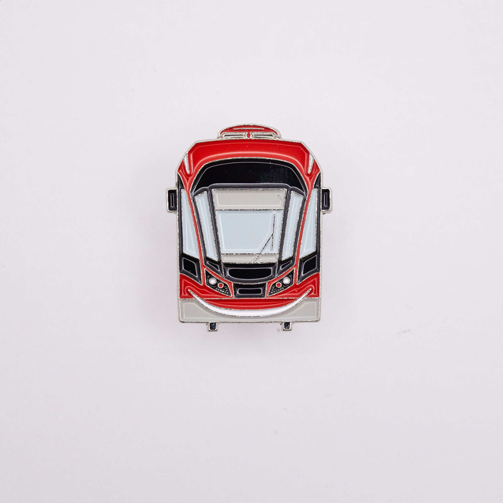 Значок трамвай Витязь-М 71-931 красный
