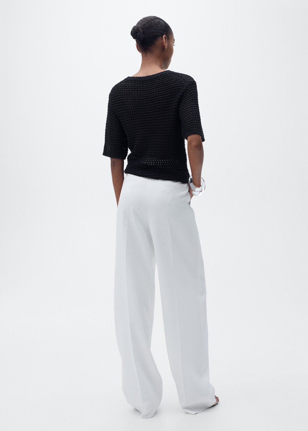 Джемпер кроше с короткими рукавами