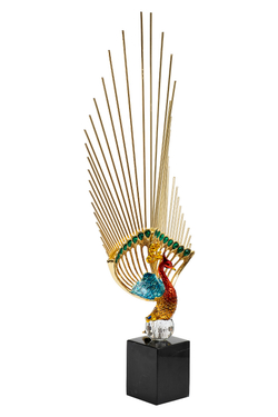 Статуэтка 20x9x66см Garda Decor Жар-птица с золотым хвостом 55RD6932