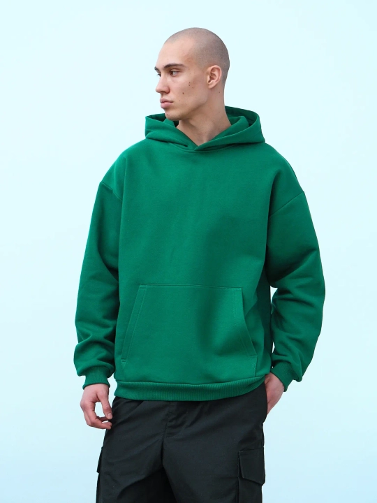 Худи оверсайз с начесом (зеленый)
