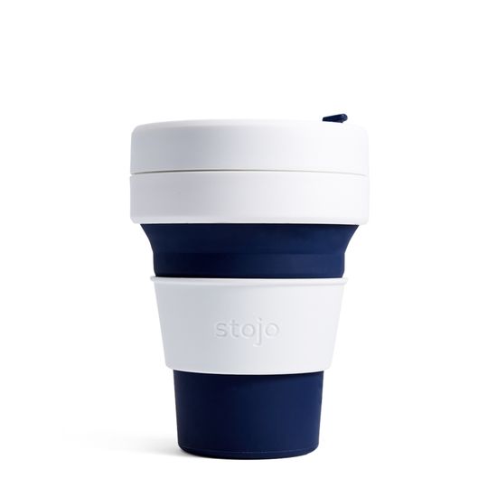 Стакан складной силиконовый Stojo Pocket Cup Indigo, 12 oz / 355 мл