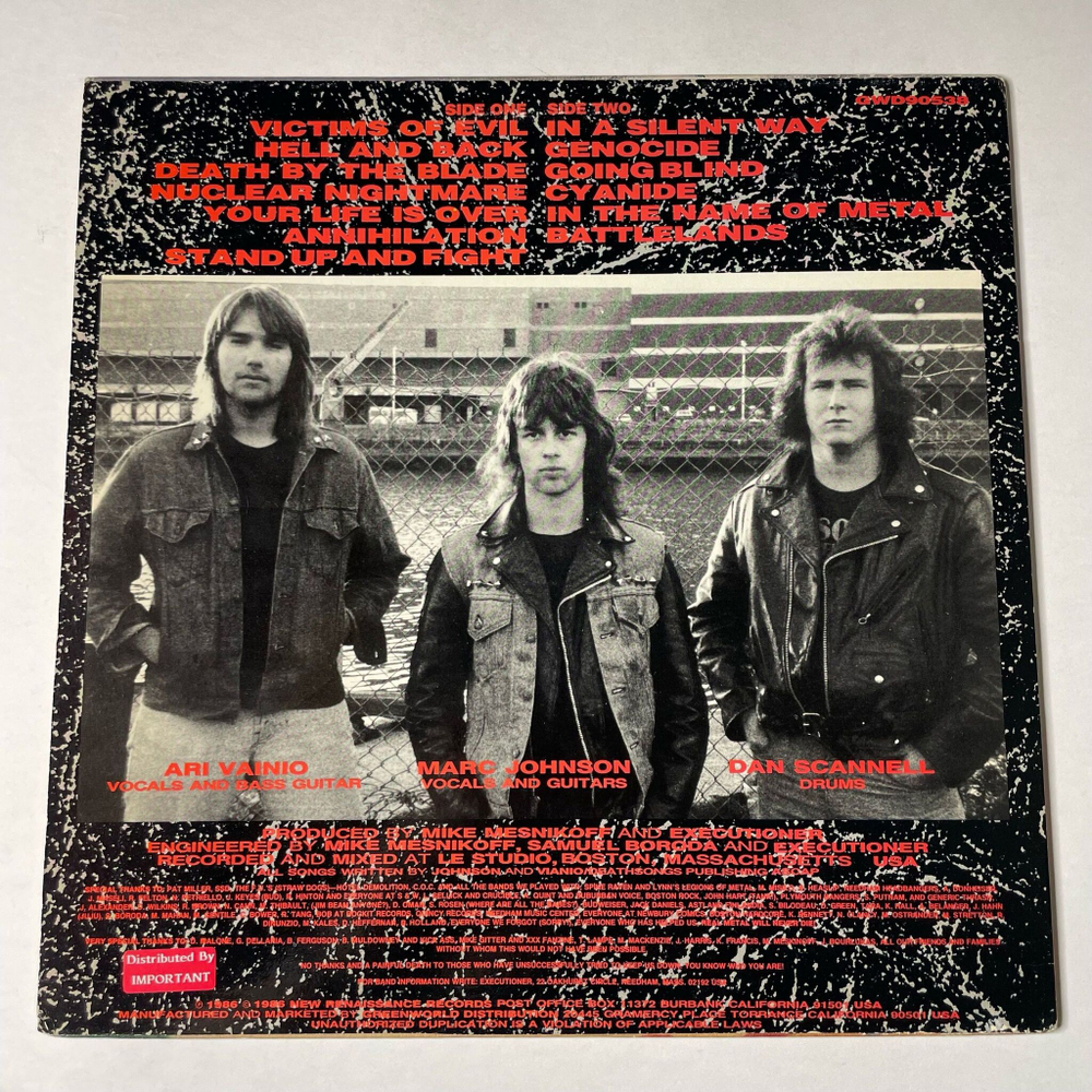 Винтажная виниловая пластинка LP Executioner In The Name Of Metal (USA 1986)