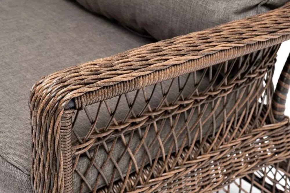 "Гранд Латте" диван трехместный из искусственного ротанга, цвет коричневый