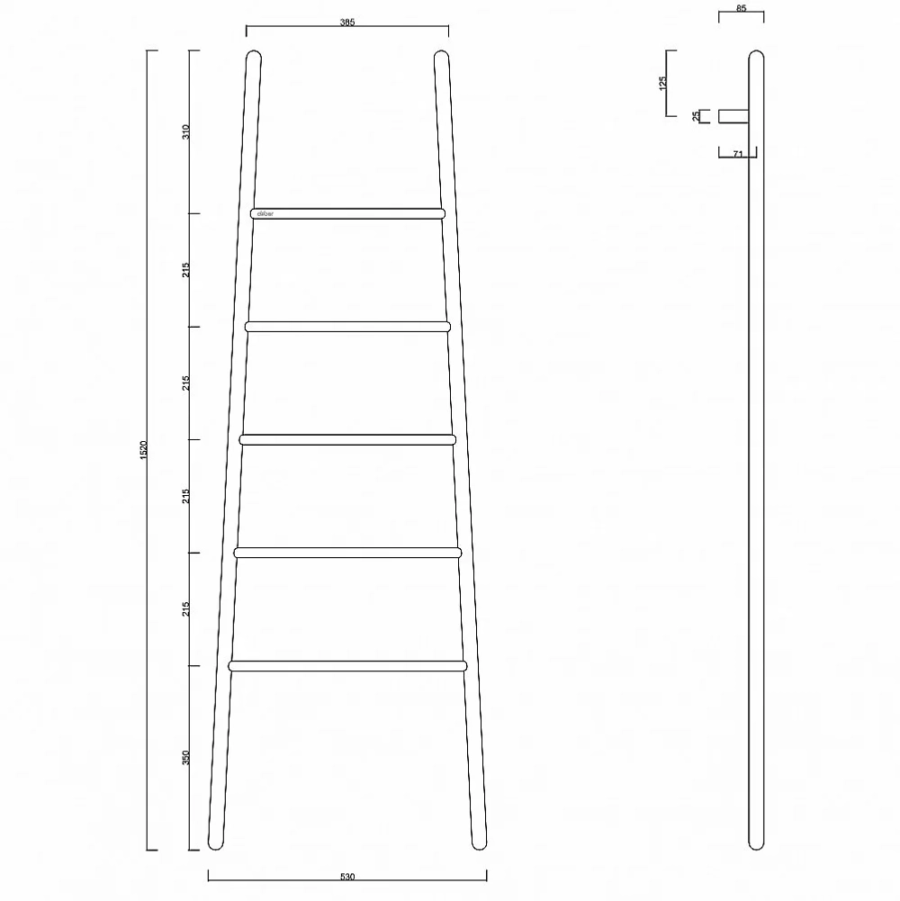 Полотенцесушитель электрический ABBER Treppe AH4705MB черный матовый