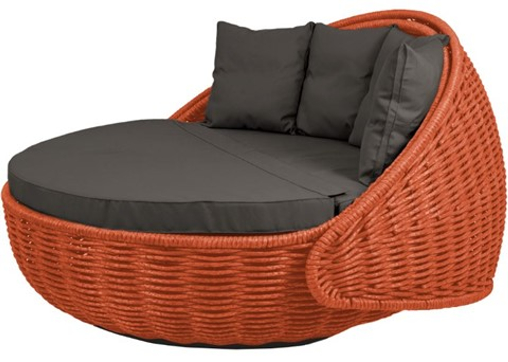 Круглый шезлонг Диван-кровать Nestbed (оранжевый, подушка графит)