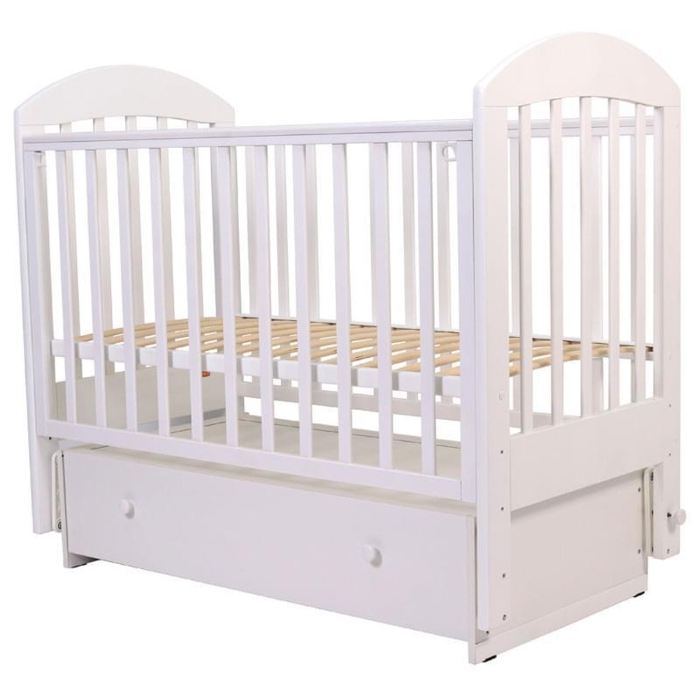 Кроватка детская Топотушки Дарина 6 маятник, белая