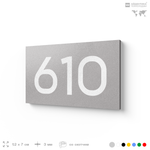 Номер на дверь 610, табличка на дверь для офиса, квартиры, кабинета, аудитории, склада, серая 120х70 мм, Айдентика Технолоджи