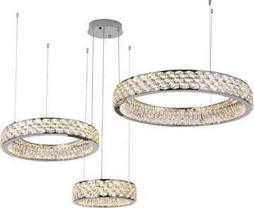 Люстра подвесная LED 150W 3000К-6000К 4040/09/03P+PL хром/прозрачный Rhombus Stilfort