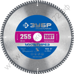 ЗУБР Мультирез 255 x 30мм 100Т, диск пильный по алюминию