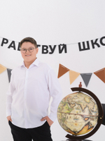 Сорочка детская VESTER длинный рукав, цвет белый, хлопок/пэ 32314 17