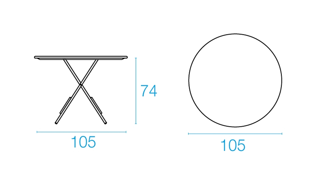 Стол металлический складной Pigalle