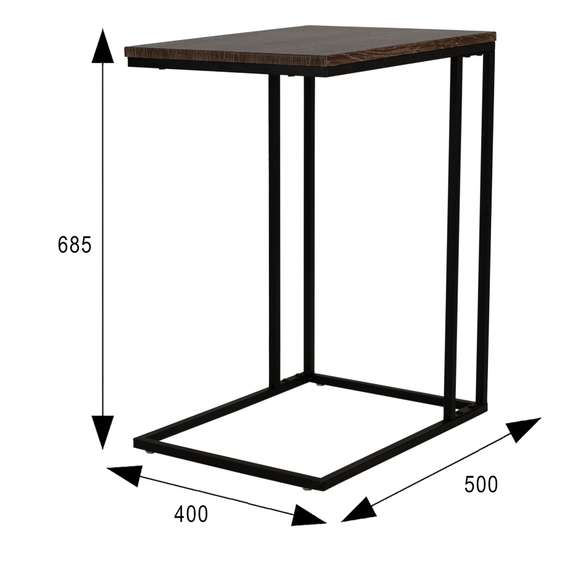 Стол придиванный BeautyStyle 30 дуб шоле коричневый/черный