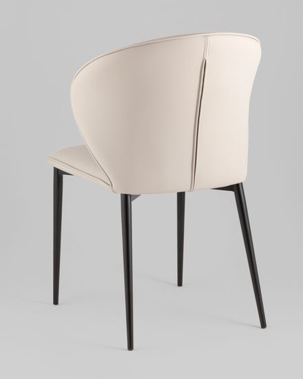 Стул обеденный Deia светло-серая экокожа черные ножки 2 шт.