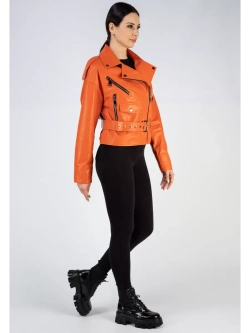 Кожаная куртка демисезонная косуха оверсайз