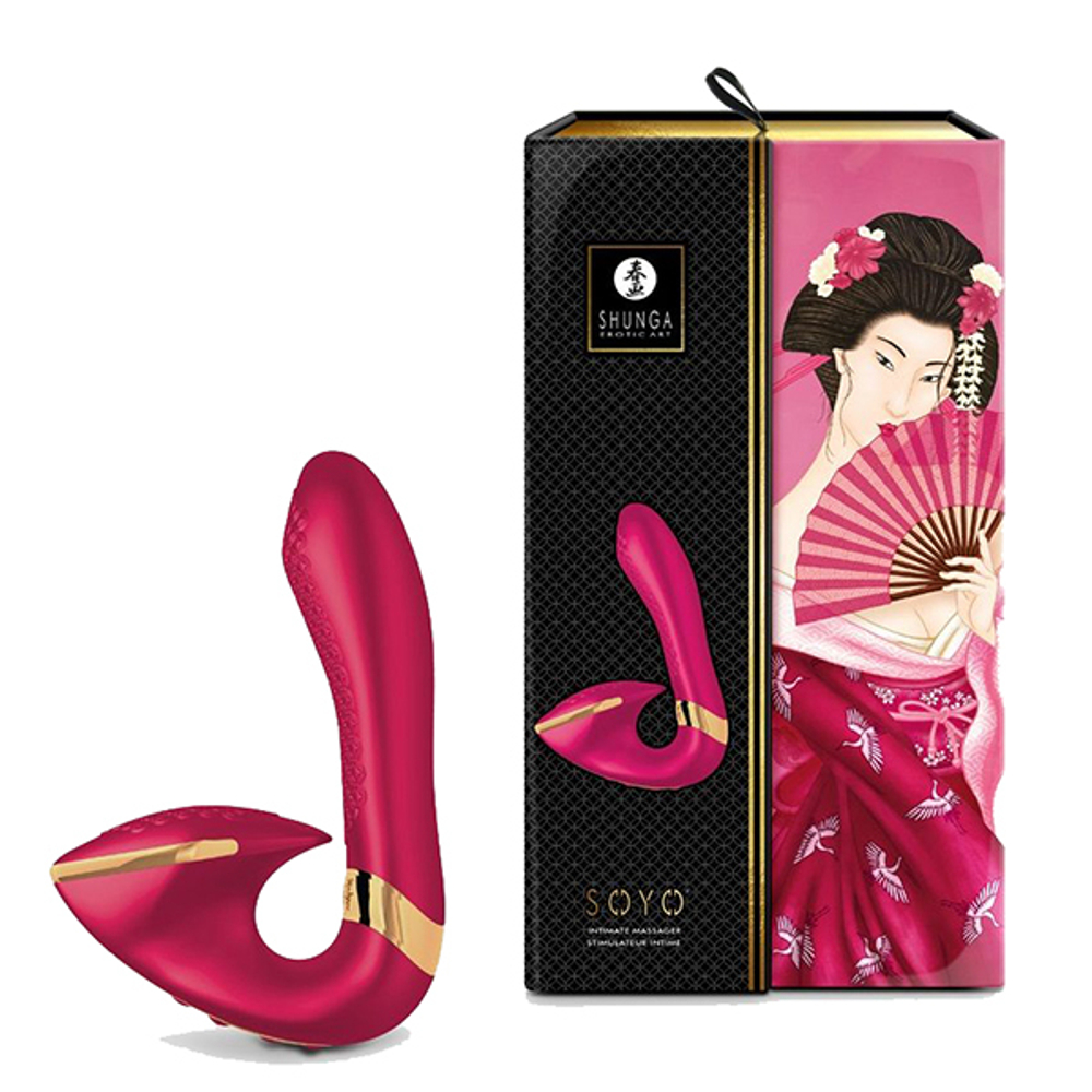 Малиновый вибростимулятор 17см Shunga SOYO SH-SOYO-401