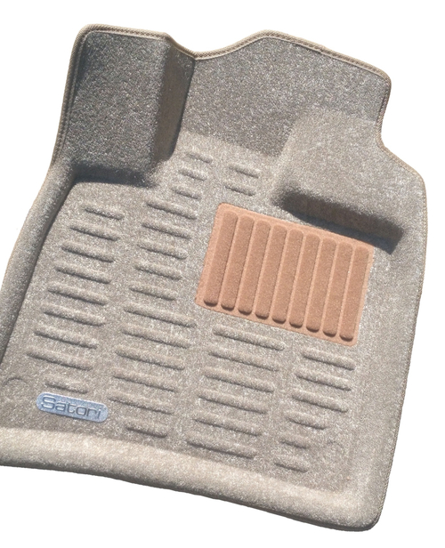 Коврики салона Satori 3D для Toyota Land Cruiser 150 Prado 2014- с бортиком бежевые (с ТХТ подпятник. Артикул SI 08-00255