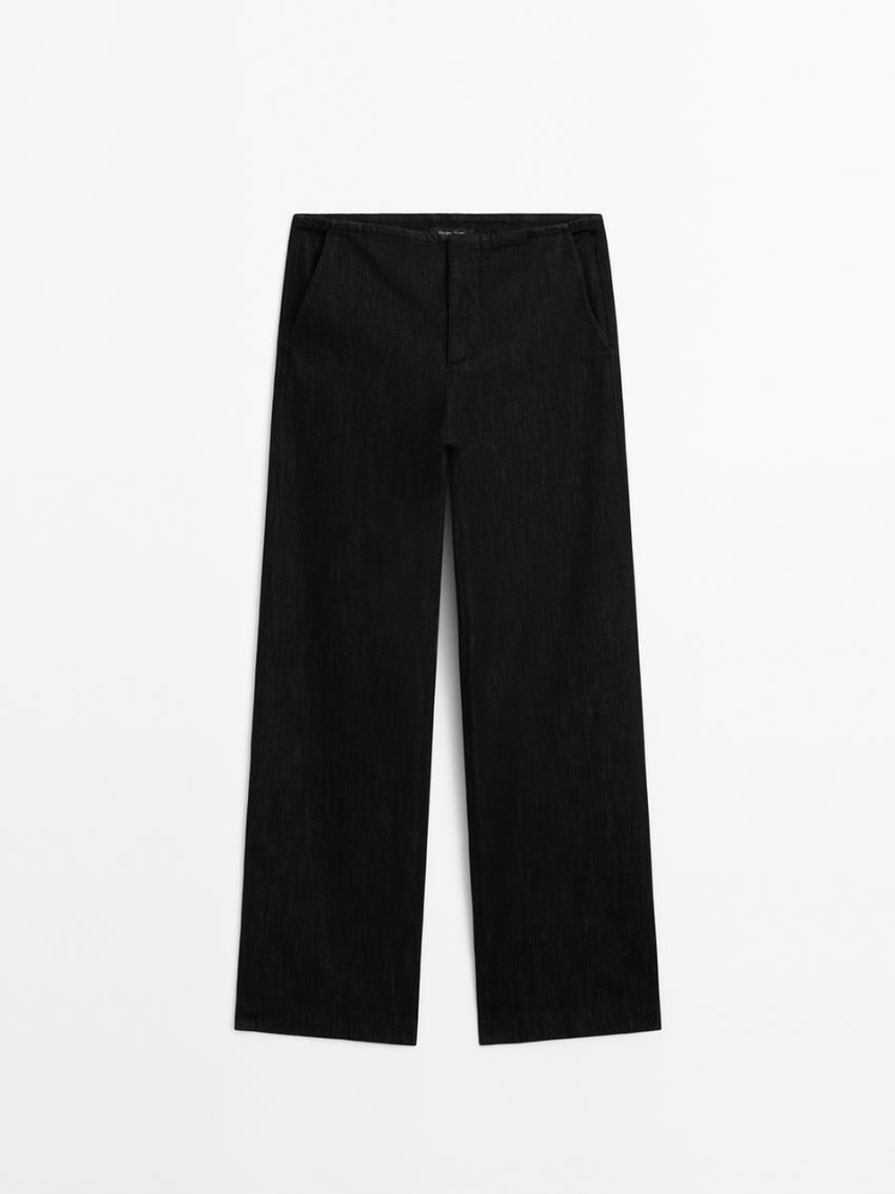 Massimo Dutti Джинсы комфортного прямого кроя со средней посадкой, темно-серый