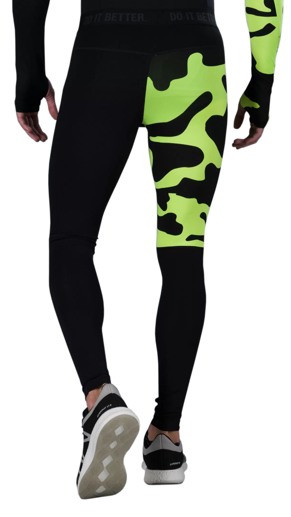 Мужские теннисные штаны Hydrogen Camo Leggings - black/yellow fluo