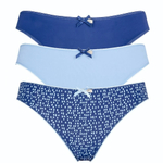 Набор из 3 сине-голубых трусиков-слип Olivia (Размер: L) (Цвет: синий с голубым)