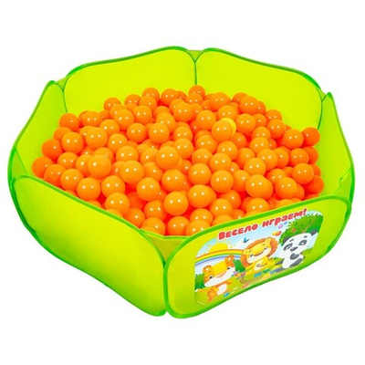 Шарики для сухого бассейна с рисунком, диаметр 7,5 см, набор 500 штук, цвет морковный