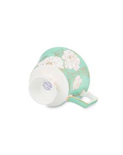 Чашка чайная с блюдцем 240мл Decor de table Винтаж Магнолия мятная