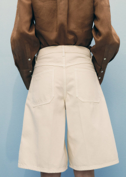 Джинсовые бермуды с высокой посадкой