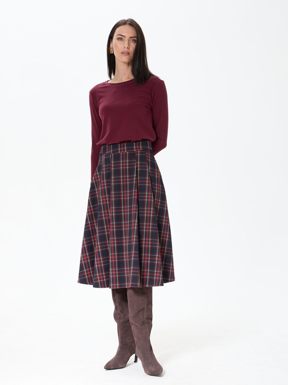 Лонгслив бордо прямой