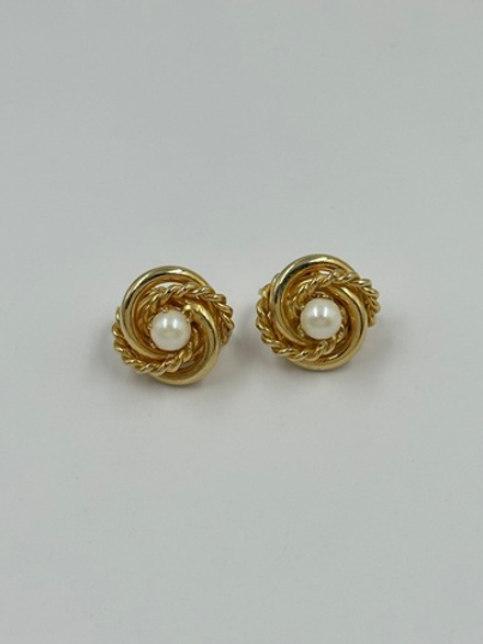 Клипсы Узелки с «жемчугом»